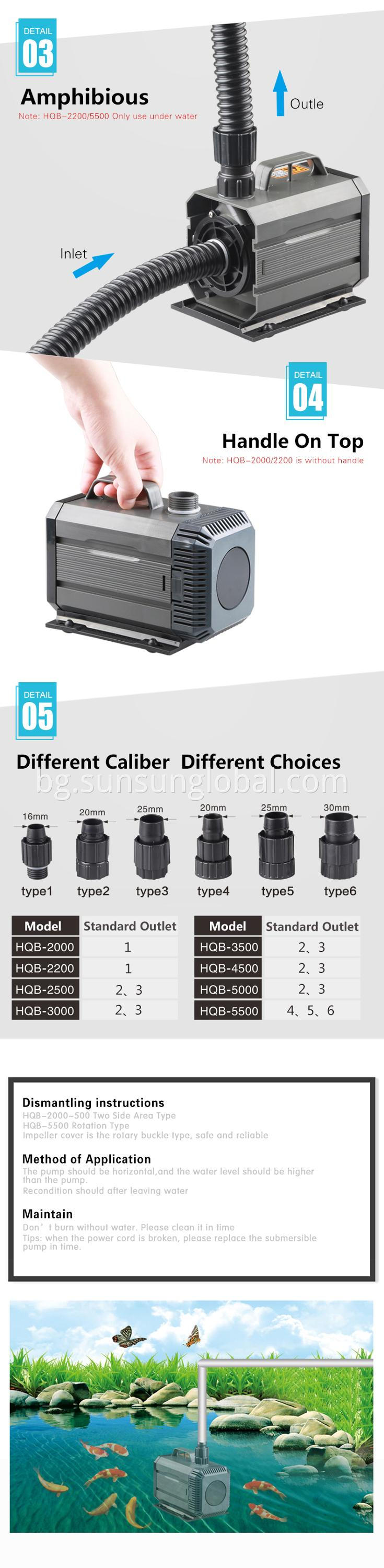 Потопяема водна помпа за дълбоко почистване на аквариум Sunsun с високо налягане